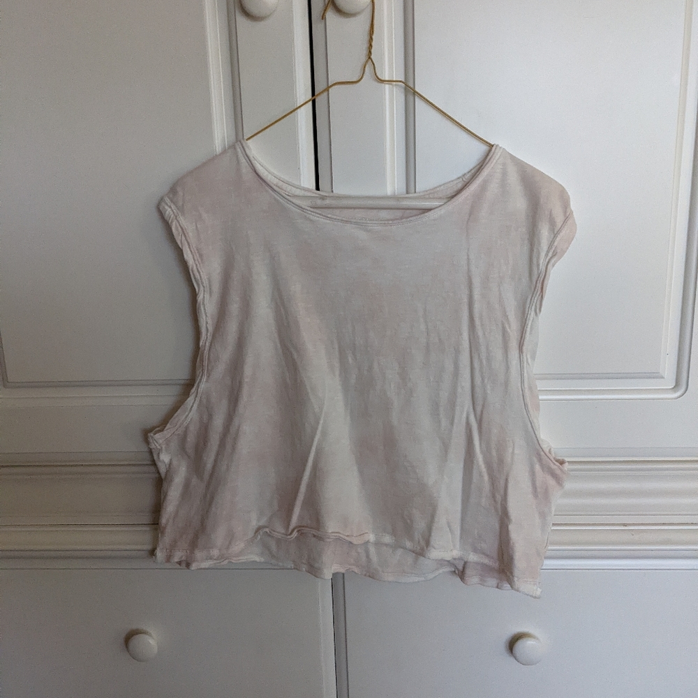 AE light pink and white tie dye muscle tank